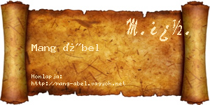 Mang Ábel névjegykártya